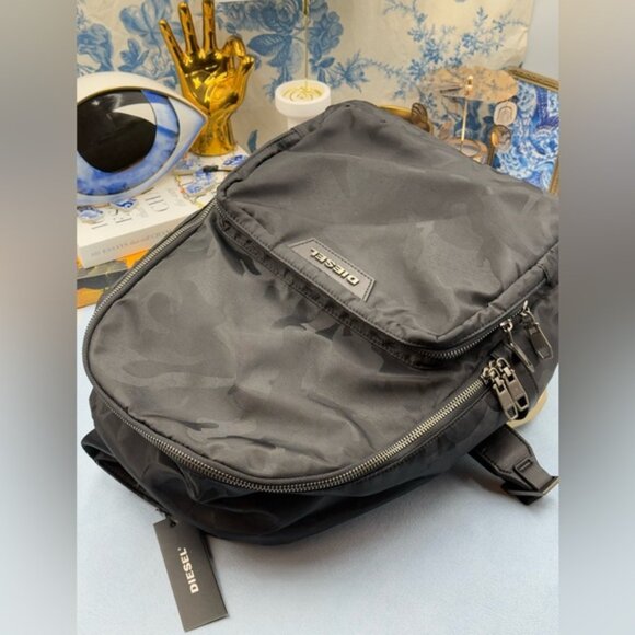 🆕 DIESEL 🧿 NWT Black Camo Nylon Backpack - Unisex - Picture 13 of 15
